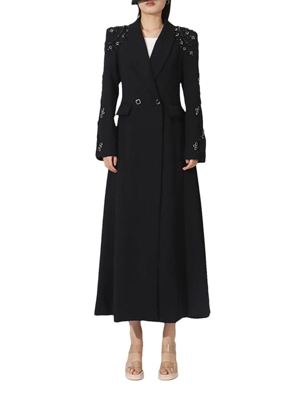 Women's Diamond Mini Dress - Lapel Long Sleeve Slimming Sexy