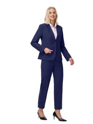 Women Suits 2 Piece Pants Suits for Women Dressy Business Work Professional Slim Fit Suit