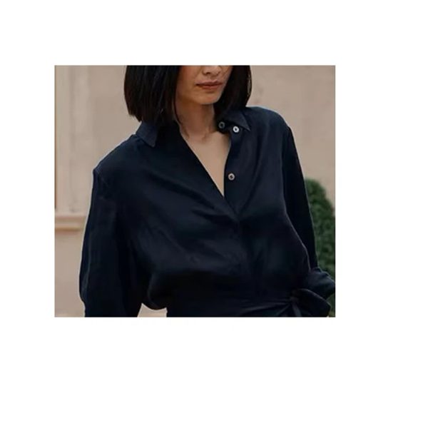 Women's Linen Set - Navy Shirt Dress & Skirt Versatile Travel Ensemble