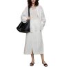 Women's Street Style Set - White Linen Shirt & Skirt Minimalist City Wear