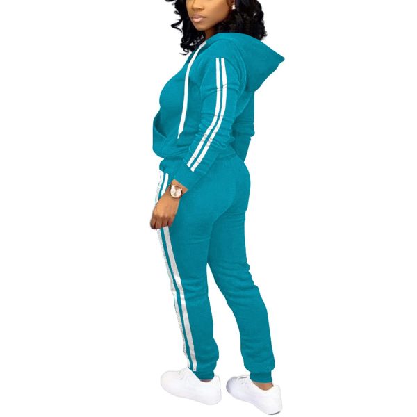 Womens Two Piece Outfits Casual Sweatsuits Solid Tracksuit Jogging Sweat Suits Matching Jogger Hoodie Pants Set