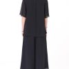 Women's 2 Piece Chiffon Sets Outfits Flowy Summer Casual Dressy Pantsuits Double Layers Blouse Capris Pants Suits