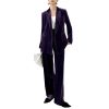 Plus Size Women's Velvet Suit - Business Casual Attire with Elegant Silhouette