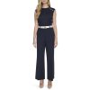womens Contrast Waist Flare Trouser Pant
