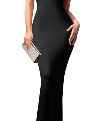 Summer Maxi Dress for Women - Cocktail Shapewear Dresses Built-in Bra Adjustable Straps Vacation Long Slip