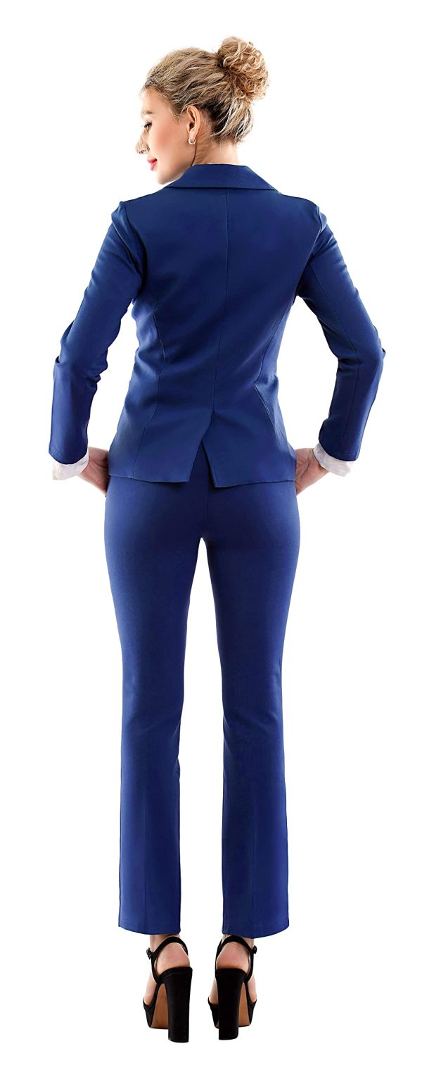 Women's 2 Buttons Business Blazer Pant Suit Set for Work