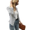 Women 3/4 Sleeve Blazer Open Front Cardigan Jacket Work Office Blazer