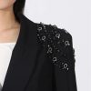 Women's Diamond Mini Dress - Lapel Long Sleeve Slimming Sexy