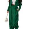 616Adqxf5VL.jpg Women's 2 Piece Casual Outfits Cropped Blazer Jackets High Waisted Wide Leg Work Pants Suit Set