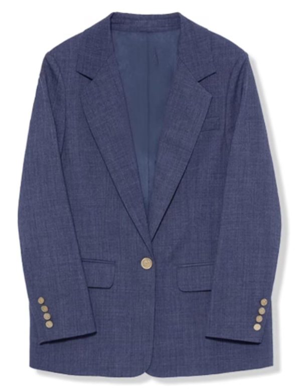 Women's One Button Coat Work Office Suit Jacket Notch Lapel Blazer