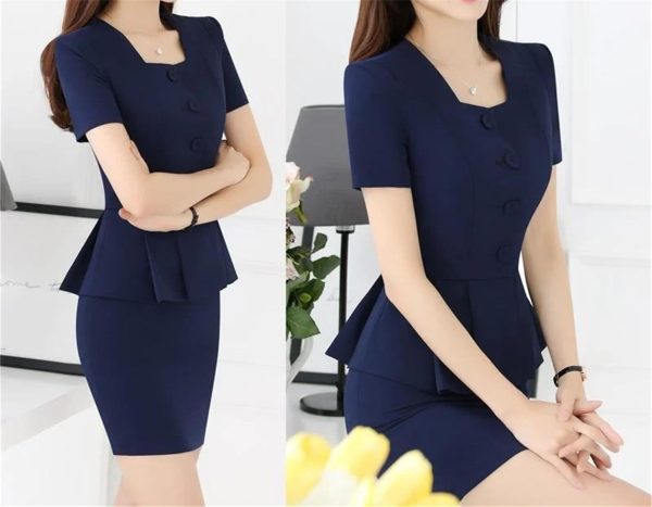 Plus Size Women’S Pink Professional Suit 2-Piece Set Summer Business Office Wear Stretch Fabric Slim Fit Blazer Outfit