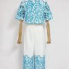 Women's Casual Top Set - Lapel Short Sleeve & Wide Leg Pants