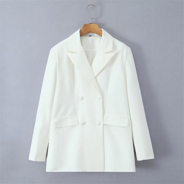 Women's 3-Piece Blazer Suit - Notched Twill Jacket & Bow Waist Pleated Skirt