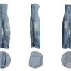 Women's Cargo Denim Jumpsuit Strapless Multi Pockets Wide Leg Loose Baggy Jean Romper Cargo Jeans