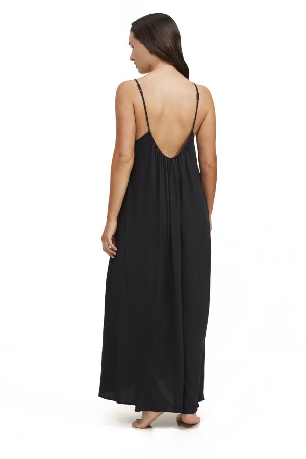 Luma Women's Deep Ruched Scoop Neck Maxi Dress Coverup and Flowy Design for a Comfortable Fit