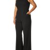Women's Sleeveless Neckline Cutout Jumpsuit With Pockets