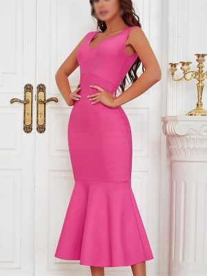 Summer Sexy Halter Dress for Women V Neck High Waist Slim Fit Party Cocktail Mini Dress