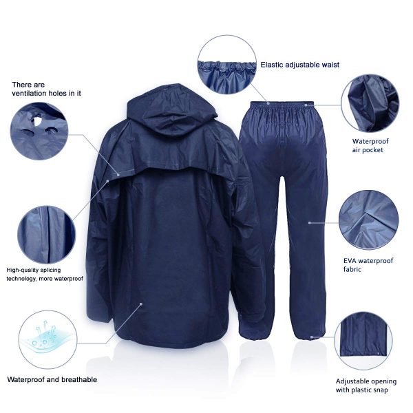 Men's Ultra-lite Waterproof Rain Suit for Golf,Hiking,Travel Running