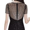 Elegant Round Neck Black Sequin Cocktail Dress Women Formal Party Evening Dress