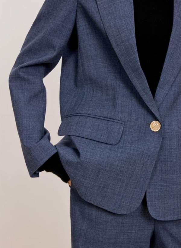 Women's One Button Coat Work Office Suit Jacket Notch Lapel Blazer