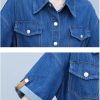 Women’S Office Fashion Denim Dress Summer Slim Fit Round Neck Short Sleeve A Line Belted Dress for Vacation