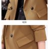 61PKIHbSvL.jpg Women 2 Button Office Long Sleeve Solid Coats Turn Down Collar Vintage Jacket Loose Blazer