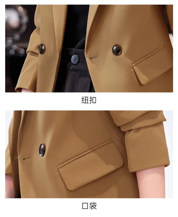 61PKIHbSvL.jpg Women 2 Button Office Long Sleeve Solid Coats Turn Down Collar Vintage Jacket Loose Blazer