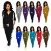 Womens Two Piece Outfits Casual Sweatsuits Solid Tracksuit Jogging Sweat Suits Matching Jogger Hoodie Pants Set