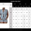 Womens Denim Romper Y2k Sleeveless V Neck Lapel Blazers Vest Work Business Short Jeans Jumpsuits