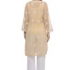 Hand Embroidered Indian Chikankari Georgette Kurti Kurta with Slip for Women A90397