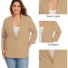Womens Plus Size Blazer 3/4 Sleeve Notch Lapel Casual Work Blazers One Button Open Front Pockets Jackets (XL-5XL)