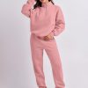Women 2 Piece Outfits Sweatsuit Oversized Half Zip Sweatshirt Jogger Sweatpants Tracksuit Lounge Set 2024 Clothes