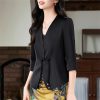 Women Satin Silk Suit Coat Half Sleeve Solid Single Button Blazer Elegant Office Outerweara Jacket
