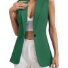 Women's Sleeveless Blazer Vest Casual Button Front Lightweight Jacket Summer Work Office Suit Vest Blazer