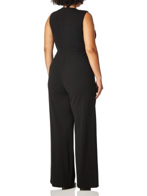 Women's Sleeveless Neckline Cutout Jumpsuit With Pockets