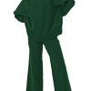 Women 2 Piece Sweater Sets Long Sleeve Knit Top Matching Wide Leg Pant Knitted Sweatsuit Outfits