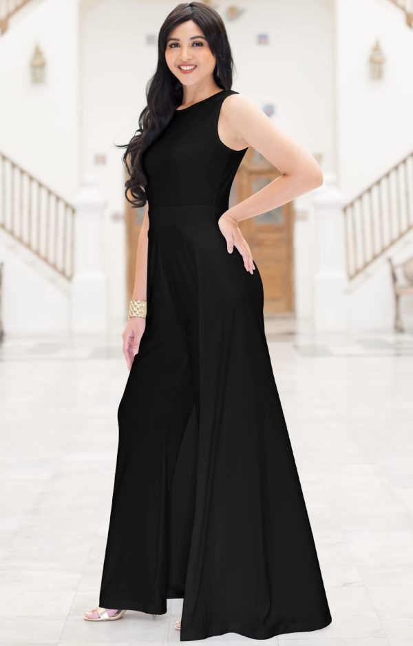 Sleeveless Flattering Dressy Long Pant Cape Classy Elegant Jumpsuit