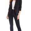 Women's Soft Stretchy Lightweight Cardigan Blazer One Button 3/4 Ruched Sleeve Business Casual Blazer Jackets