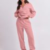 Women 2 Piece Outfits Sweatsuit Oversized Half Zip Sweatshirt Jogger Sweatpants Tracksuit Lounge Set 2024 Clothes