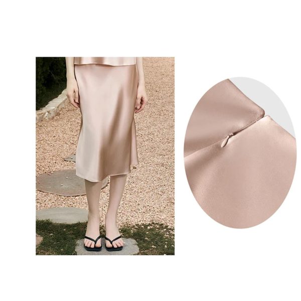 Women's Silk Resort Set - Champagne Halter & Skirt Vacational Comfort