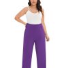 Women's Casual High Waisted Wide Leg Dress Pants with Pockets and Belt