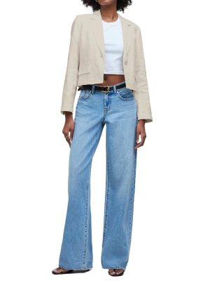 Womens Cropped Blazer Casual Lightweight Cotton Linen Blazer Suit Jackets