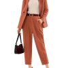 Women's Business Blazer and High Elastic Waist Pant Suit Set Loose Fit Casual Fall Winter 2 Piece Suits for Work