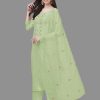 Women's Cotton Embroidery Salwar Suit Set Kurta Pant with Dupatta Kurta Set for Women