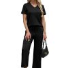 2 Piece Sets for Women Summer Lounge Set Wide Leg Pants Matching Set Vacation Travel Outfits Beach Clothing