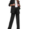 2 Piece Outfits for Women Dressy Blazer Jackets High Waisted Straight Leg Pants Suits Set Business Casual Office