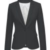 Womens Notched Lapel Pockets Button Work Office Blazer Jacket Suit