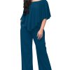 Womens Long Pant Strapless Off Shoulder Pocket One Piece Jumpsuit Outfit