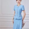 Women's Two-Piece Short-Sleeved Blazer Long Skirt Showing Elegant Temperament