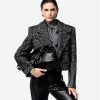 Women's 2-Piece Suit Wide Herringbone Notch Lapel Double Breasted Buttons Jacket Leather Pants Work Meeting